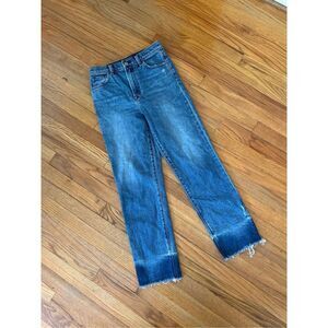 Revolve J Brand Jules High Rise Straight Jeans Raw hem Size 26